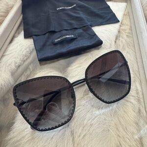 Dolce & Gabbana Black Embellished Sunglasses